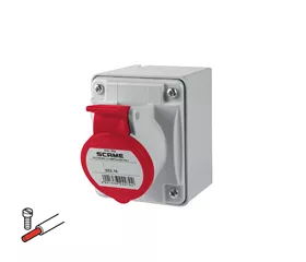 CEE-Aufbausteckdose 16 A, IP44/IP54, gerade mit Schraubklemmen
