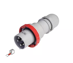 CEE Stecker 63 A, IP66|67|69, gerade mit Mantelklemmen-Anschluss