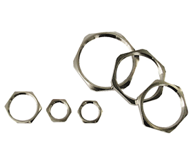 GGM 3/8" NPT Gegenmutter Messing vernickelt sechskant / VE=50 Stk