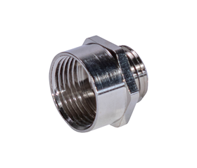 ERW M16/M20 Erweiterung Messing vernickelt mit O-Ring /sechsk./VE=50 Stk