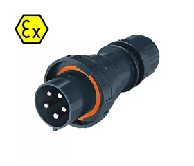 CEE-ATEX-Stecker 16 A, IP66, gerade, mit Schraubklemmen, ATEX II 2D