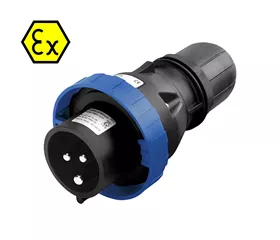 CEE-ATEX-Stecker 16 A, IP66, gerade, mit Schraubanschluss, ATEX II 2GD