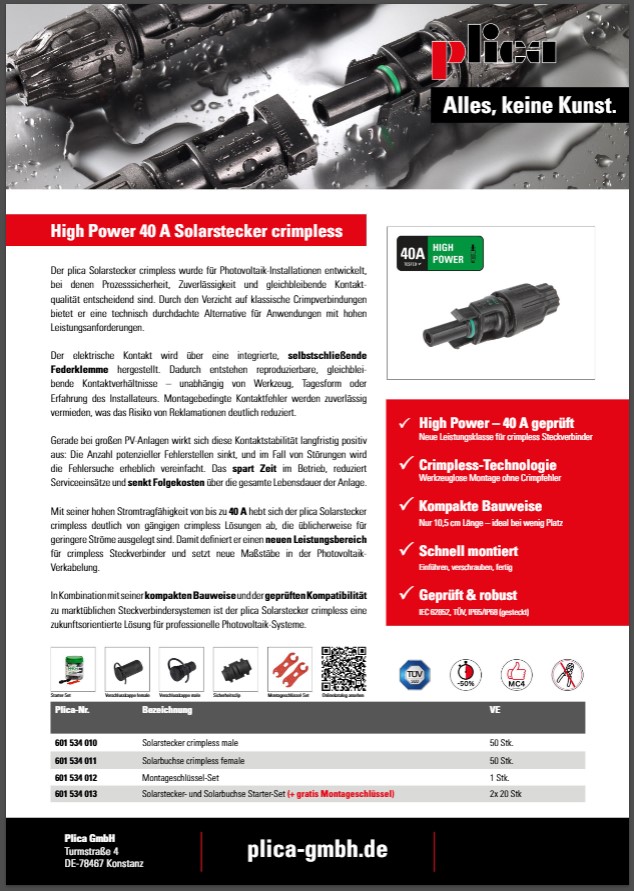 Fanton Stecker crimpless